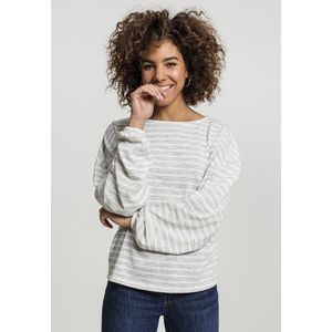 Urban Classics Ladies Oversize Stripe Pullover grey/white kép