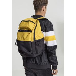 Urban Classics Backpack Colourblocking chrome yellow/black/black kép