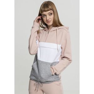 Urban Classics Ladies Color Block Sweat Pullover lightrose/grey/white kép