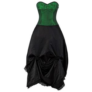 Gothic ruha zöld fűzővel 14 (spirál)acél merevítéssel kép