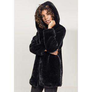 Urban Classics Ladies Hooded Teddy Coat black kép