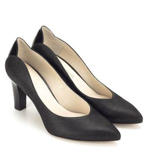 Fekete Anis magassarkú bőr cipő kép