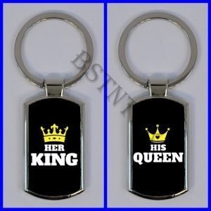 King Queen páros mintás elegáns fém kulcstartó kép