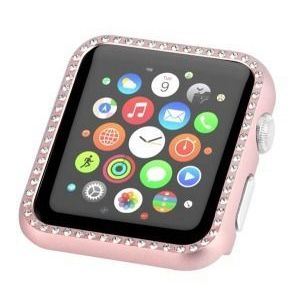 Fém keret (alumínium, strasszkő) ROZÉARANY - Apple Watch 4 44mm kép