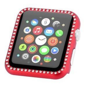 Fém keret (alumínium, strasszkő) PIROS - Apple Watch 4 44mm kép