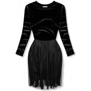 Butikmoda Fekete színű ruha tüll szoknyával kép