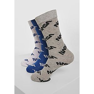 Mr. Tee NASA Allover Socks 3-Pack blue/grey/white kép