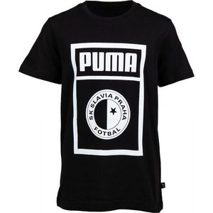 Puma SLAVIA PRAGUE GRAPHIC TEE JR Junior felső, fekete, méret 140 kép