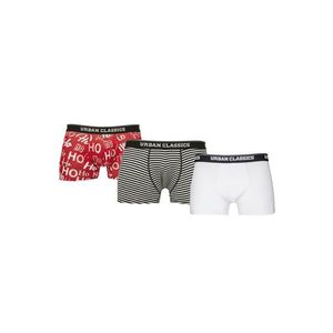 Urban Classics Boxer Shorts 3-Pack hohoho aop+blk/wht+wht kép
