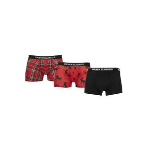 Urban Classics Boxer Shorts 3-Pack red plaid aop+moose aop+blk kép