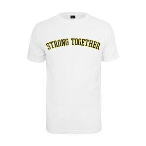 Mister Tee Póló 'Strong Together' fehér / fekete / neonsárga kép