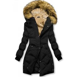 Butikmoda Fekete színű, téli steppelt kabát kép