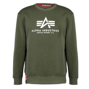 Férfi pulóver Alpha Industries Basic Sweater Dark Green kép