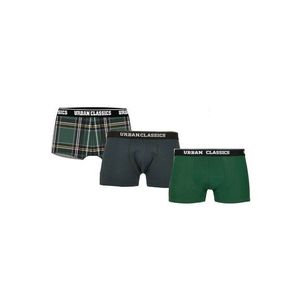 Urban Classics Boxer Shorts 3-Pack dgrn plaidaop+btlgrn/dblu+dgrn kép