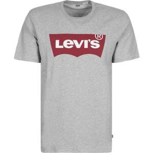 LEVI'S ® Póló 'Graphic Set In Neck' szürke melír / cseresznyepiros / fehér kép