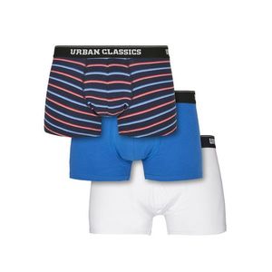 Urban Classics Boxer Shorts 3-Pack neon stripe aop+boxer blue+wht kép