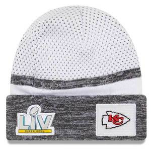 Téli sapka New Era Kansas City Chiefs White Super Bowl LV Bound Sideline Cuffed Knit Hat kép