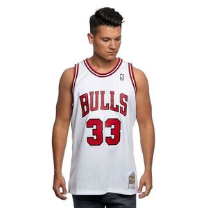 Mitchell & Ness Chicago Bulls #33 Scottie Pippen white / red Swingman Jersey kép