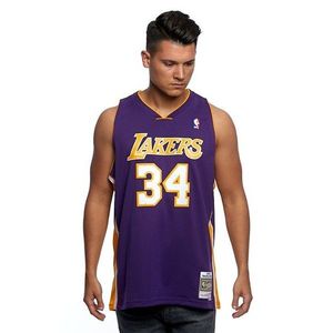 Mitchell & Ness Los Angeles Lakers #34 Shaquille O'Neal purple Swingman Jersey kép
