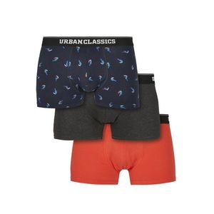 Urban Classics Boxer Shorts 3-Pack bird aop+ boxer orange + cha kép
