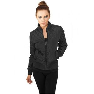 Urban Classics Ladies Diamond Quilt Nylon Jacket black kép
