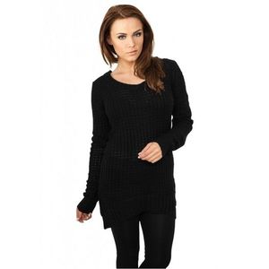 Urban Classics Ladies Long Wideneck Sweater black kép