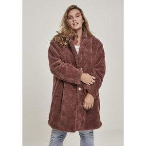Urban Classics Ladies Oversized Sherpa Coat darkrose kép