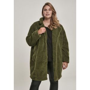 Urban Classics Ladies Oversized Sherpa Coat olive kép