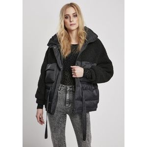 Urban Classics Ladies Sherpa Mix Puffer Jacket black kép