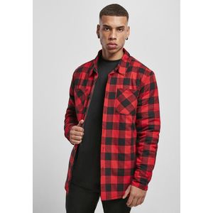 Urban Classics Padded Check Flannel Shirt black/red kép