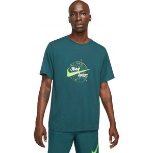 Nike DF MILER TOP SS WR GX M Férfi póló futáshoz, türkiz, méret L kép