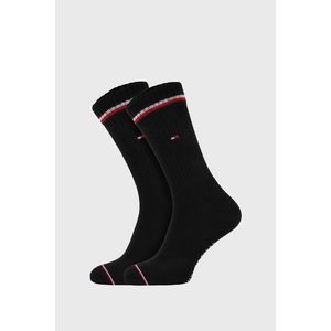 2 PÁR fekete magas szárú zokni Tommy Hilfiger Iconic kép