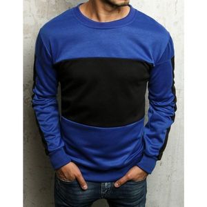 Men's blue sweatshirt without hood BX4662 kép