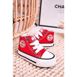 Children's High Sneakers With A Zipper BIG STAR HH374190 Red kép