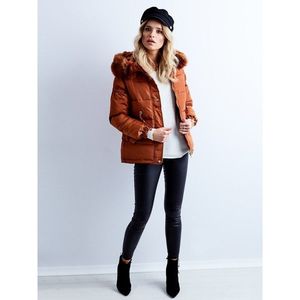 Women´s brown quilted winter jacket kép