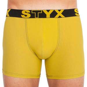 Men's boxers Styx long sports rubber green-yellow (U1065) kép
