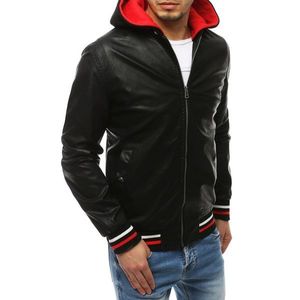 Black men's transitional leather jacket TX3282 kép