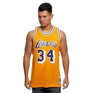 Mitchell & Ness Los Angeles Lakers #34 Shaquille O'Neal yellow Swingman Jersey kép