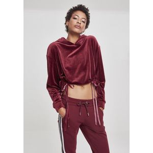 Urban Classics Ladies Short Velvet Gathered Hoody port kép