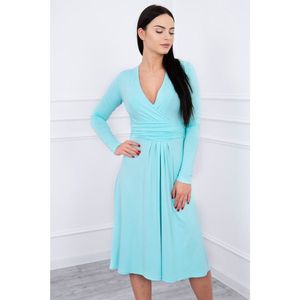 Dress cut under the bust, long sleeve mint kép