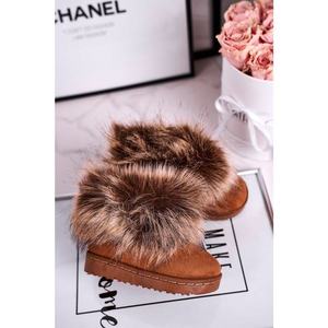 Children's Snow Boots With Eco Fur Camel Ariana kép