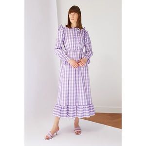 Trendyol Lilac Checkered Dress kép