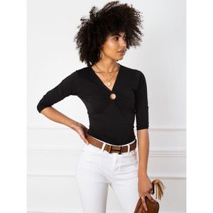 Black blouse with ruffles kép