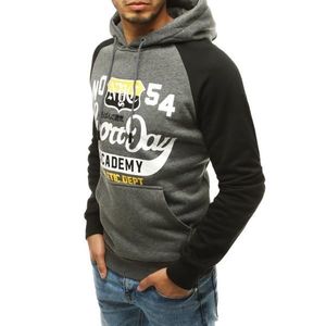 Dark gray men's sweatshirt with an imprint BX4626 kép