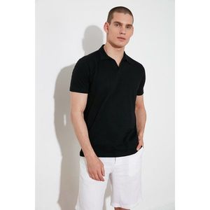 Trendyol Black Men's Short Sleeve Slim Fit Polo Collar T-shirt kép