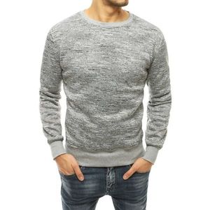 Light gray men's sweatshirt without hood BX4816 kép