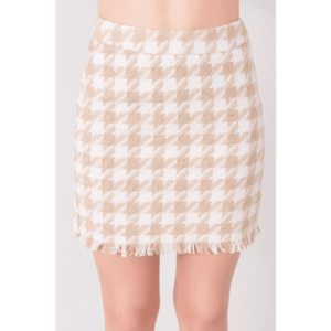 BSL Beige and white mini skirt kép