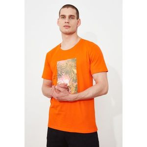 Trendyol Orange Men's Printed T-Shirt kép