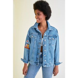 Trendyol Blue Garfield Licensed Printed Denim Jacket kép