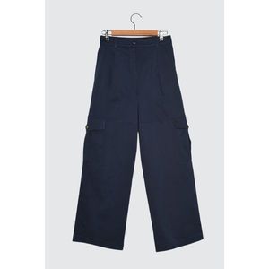 Trendyol Navy Blue Pocket Detailed Wide Leg Trousers kép